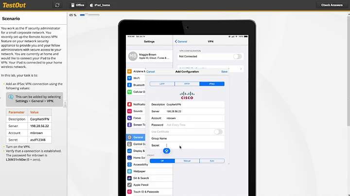 5 5 5 Configure a VPN Connection iPad