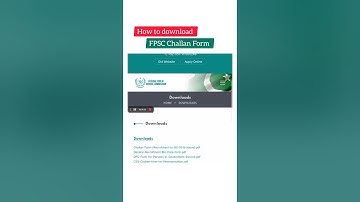 How to download FPSC Challan Form - Download FPSC Challan Form