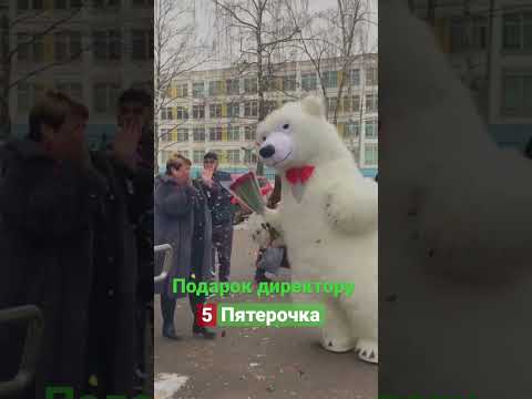 Поздравление директора магазина в Москве #медвежонок #праздник #пятёрочка