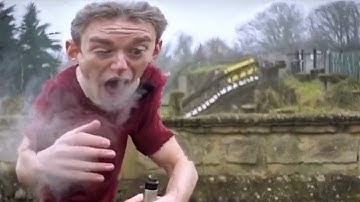 Tom Scott rips a fat cloud (Content Aware Scale), but is REVERSED