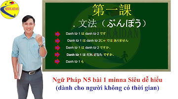 Trọn vẹn Ngữ Pháp bài 1 Sơ cấp N5 giáo trình Minna no Nihongo 1 ( Học 1 lần Là Hiểu)