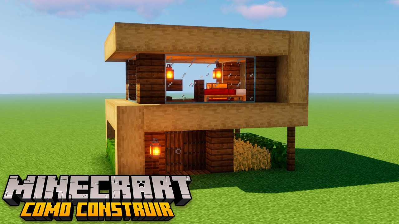 Minecraft Tutorial | Casa MODERNA De MADEIRA - YouTube