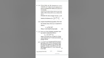Summer 2021 Mechanics of Fluids AMIE Section B Mechanical Exam Fluid Mechanics Question Paper