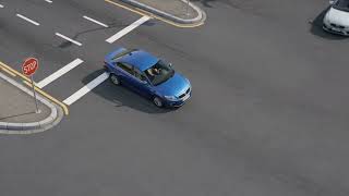 Stop Sign Accident Simulation: Side Impact Crash at Intersection (3D Animation)