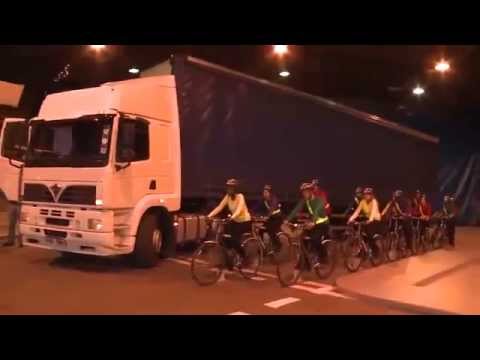 Truck driver's blind-spot and cycling