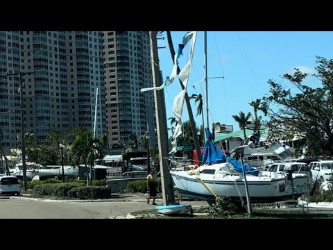 Downtown Fort Myers Storm Surge Destruction - Hurricane Ian Aftermath