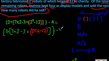 Order of Operations - A Word Problem Written as an Expression with Parentheses, Brackets, and Braces