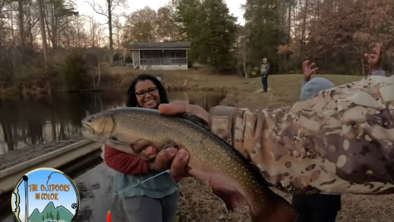 Trout Fishing NC Wildlife Stocked City Ponds w/ Cousins! trout 