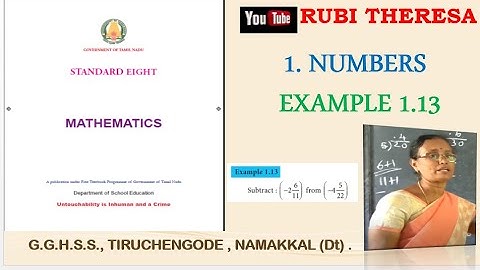 TN  Samacheer Kalvi | 8thMaths  | Example  1.13 |  NUMBERS |   English Medium