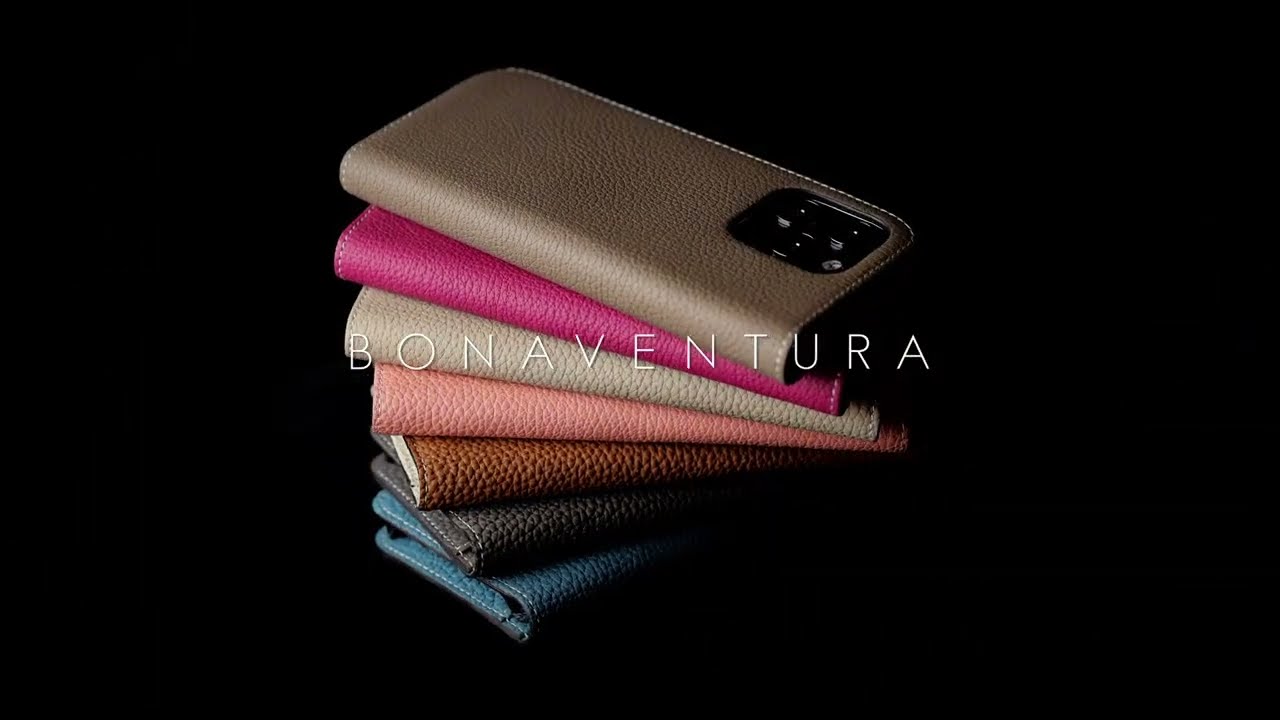 BONAVENTURA 手帳型 iPhoneケース ピンク ボナベンチュラの