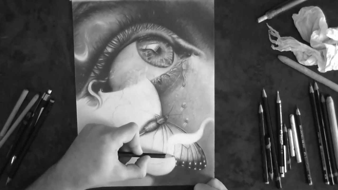 Surrealistic Pencil Drawing - ''Chryseyelis'' (HD) - YouTube