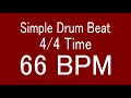 66 bpm 44 time simple straight drum beat for training musical instrument  