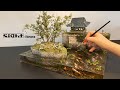 How to make a diorama : Garden of Korea and Castle - "Ban Wol Seong" [ DIY / Resin art / Sculpture ]