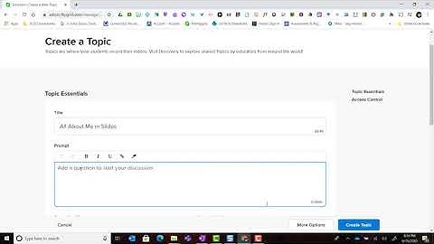 Flipgrid 2020: Creating a Topic in a Group Part 1