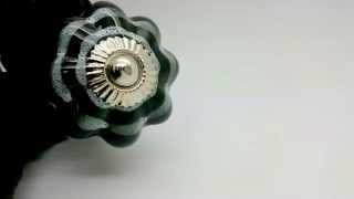 Black Lines Melon Ceramic Door Knob