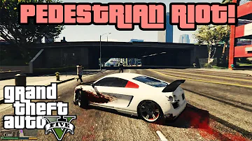 PEDESTRIAN RIOT! - GTA V Modded Fun #2 (WTF Gaming)