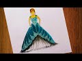 Beautiful barbie doll drawing with beautiful dress #doll #barbiegirl #drawing