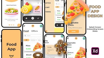 Food App New Design in ADOBE XD | Splash Screen | Onboarding Screen | Menu Concept