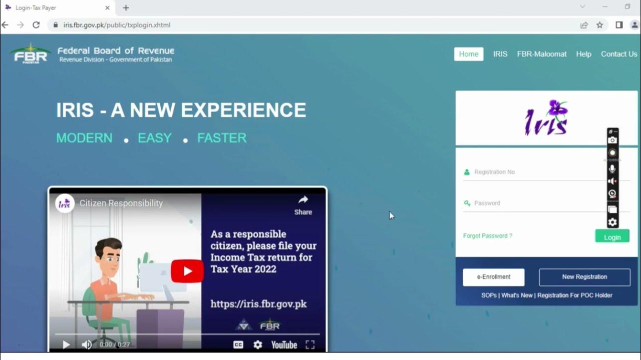 How to do eenrollment in IRIS FBR portal in Urdu/Hindi ( Use Headphone