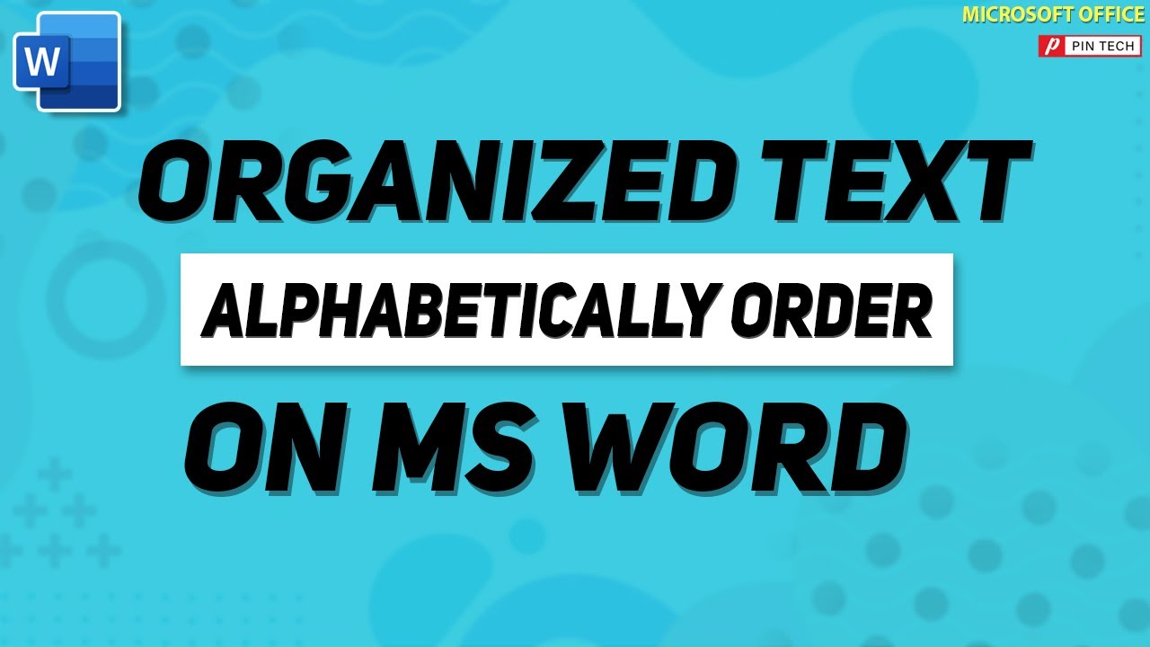 how to organized alphabetically order on ms word (Ascending/Descending ...