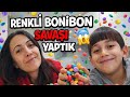 RENKLİ BONİBON SAVAŞI YAPTIK😱#challenge#boardgames#funny#funnyfamilygames #shorts 
