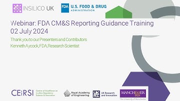 FDA CM&S Reporting Guidance Webinar