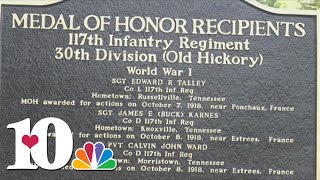 Unveiled sign honors 4 World War era Medal of Honor recipients