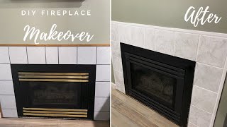 Fireplace Makeover // How to paint over existing tiles // DIY Painted Marble Granite