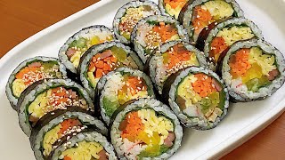 언제나 맛있는 김밥｜야채김밥 집김밥 만들기｜쉽고 간단한 레시피｜Gimbap