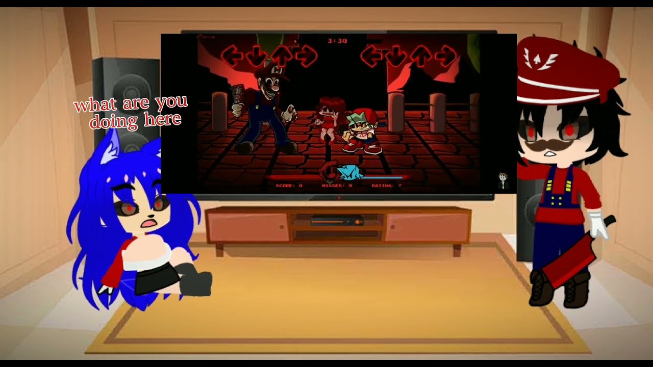 female sonic exe react to mario mandass v2 x mario