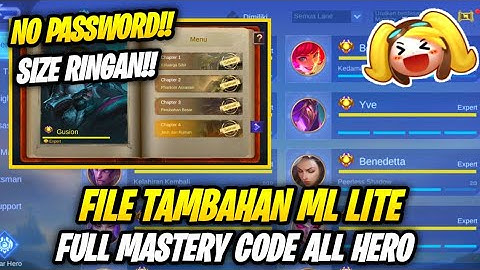 Data Open Mastery Code All Hero Terbaru | File Tambahan Ml Lite Patch Sanrio | No Password | Ml Lite