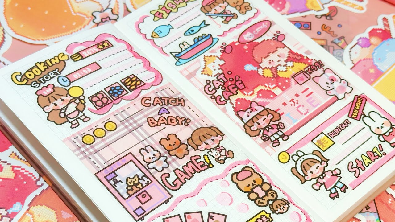 stickers journaling 💕cute kawaii sticker🌈 Immersive ASMR bullet