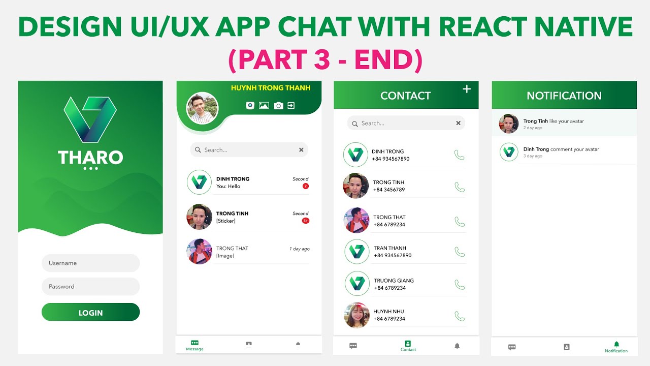 UI Design for Chat App with React Native (Part 3) | React Native ...