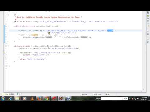 VALIDATE LOCALE USING REGEX EXPRESSION IN JAVA DEMO
