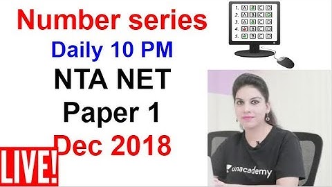 Number series Daily live 10 PM NTA NET  Paper 1 | Dec 2018