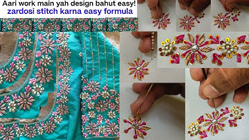 Aari work blouse design easy stitch formula ||  kaam bahut aasan hai || #aariwork #aariworkblouse 