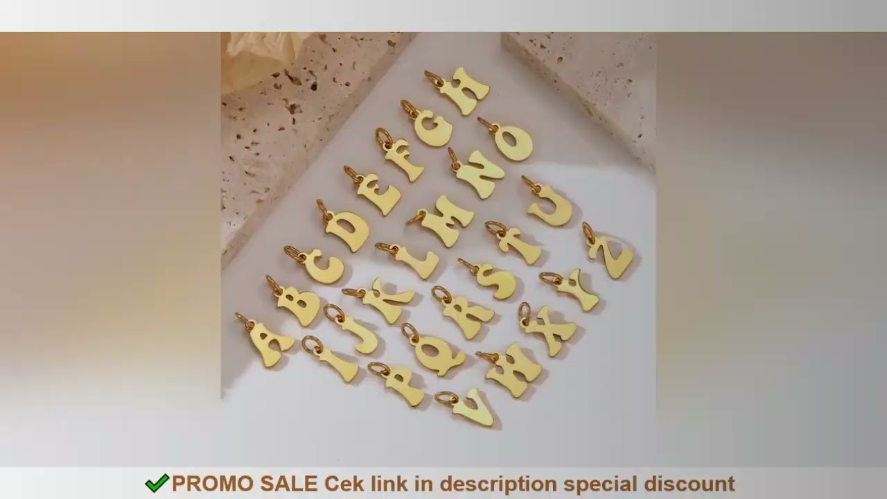 5Pcs Stainless Steel Alphabet Charms With Jump Ring Simple Initial English Letters Pendants DIY Neck