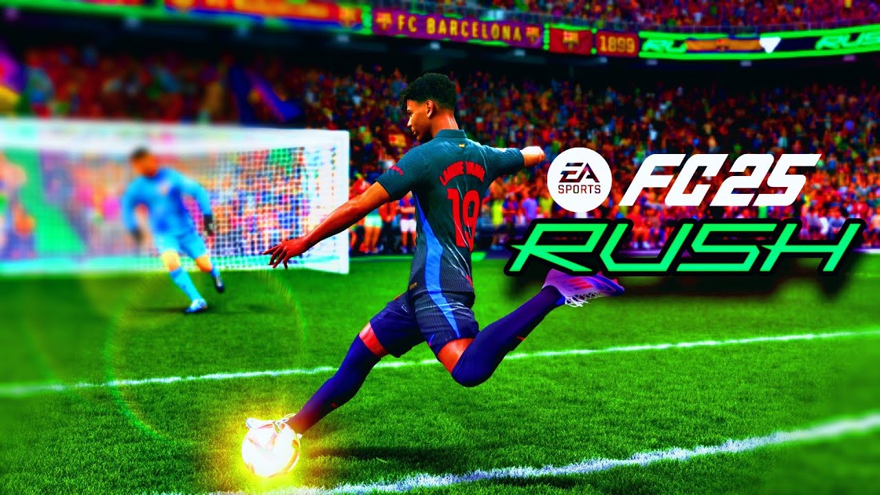 FC 25 RUSH | INCREÍBLE GAMEPLAY entre REAL MADRID y BARCELONA - YouTube