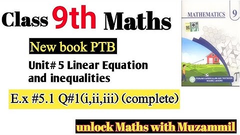 class 9th new book e.x 5.1 question 1 (i- iii)