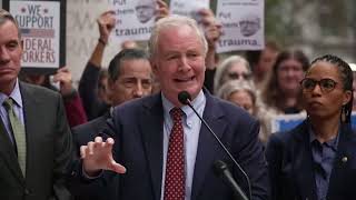 Sen. Chris Van Hollen Holds News Conference on Federal Firings