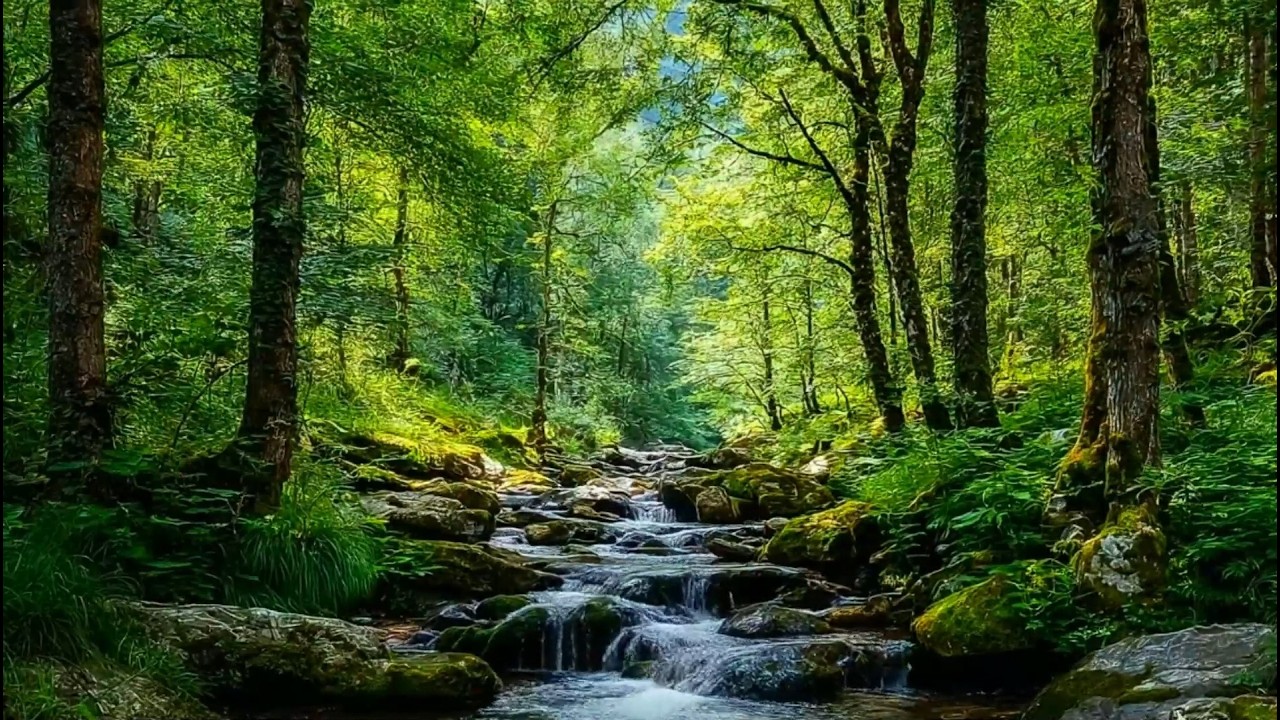 Relaxing Birdsong By The Beautiful Forest Stream, Nature Sounds