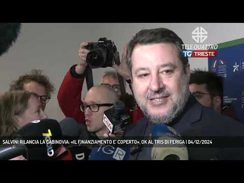 SALVINI RILANCIA LA CABINOVIA: «IL FINANZIAMENTO E' COPERTO», OK AL TRIS DI FERIGA | 04/12/2024