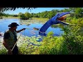 Pesca MAGNÉTICA na lagoa dos COLONOS (Monstro do Lago)