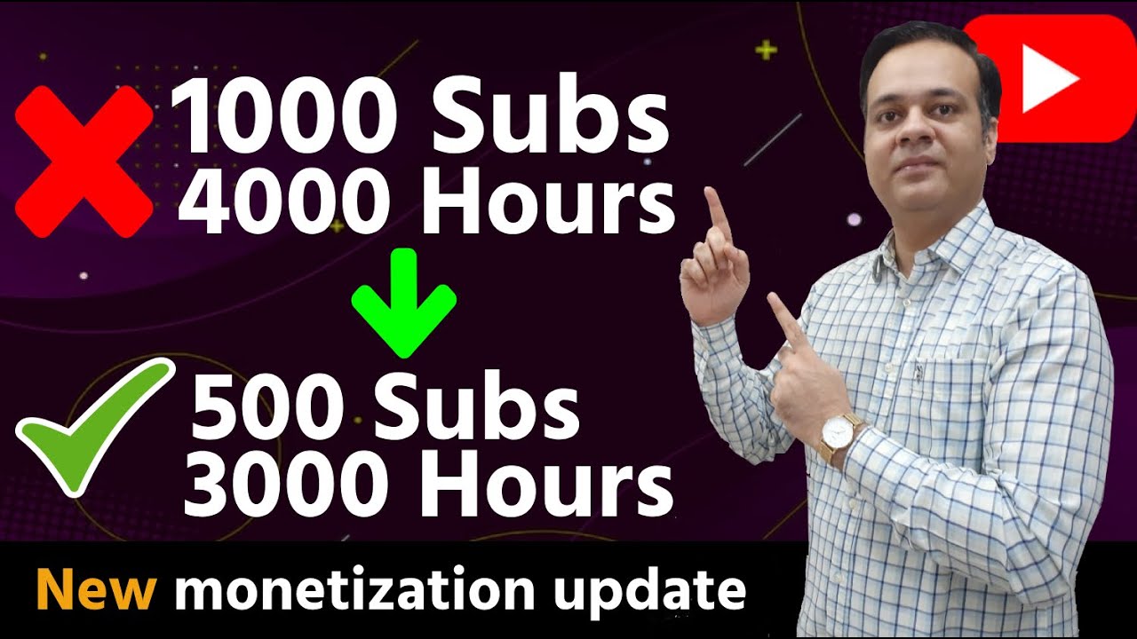 अब चाहिए सिर्फ 500 Subscribers and 3000 Watch time | YouTube New ...