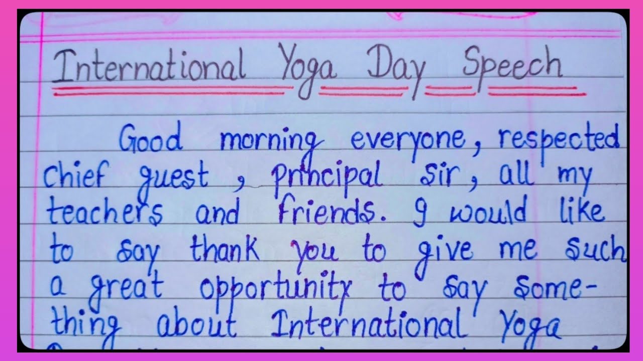 a speech on yoga