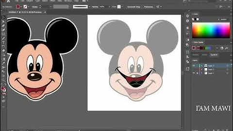 MICKEY MOUSE TRACING TUTORIAL USING MOUSE IN ADOBE ILLUSTATOR