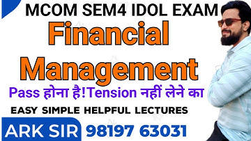 Financial Management|Mcom Sem4 |Mumbai University Exam|Important Question|University Solution |Ark