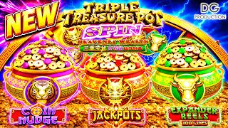 🚨NEW🚨TRIPLE TREASURE POT SPIN! TIGER DRAGON OX SLOT VEGAS CASINO GAME LUCK HAS ARRIVED LIVE PLAY OMG screenshot 3