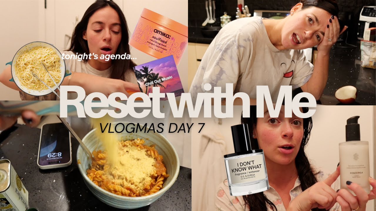 Vlogmas, день 7 | Вечер перезагрузки после путешествия дома! Советы по уходу за волосами, ленивый...