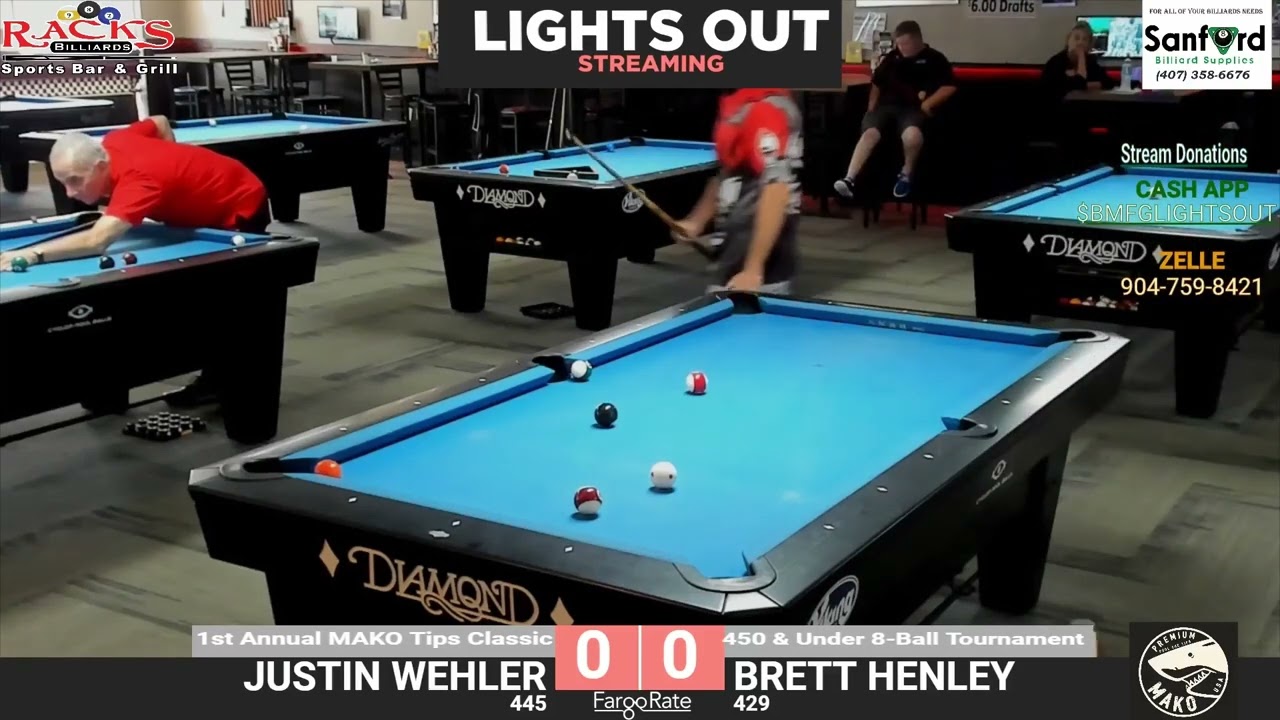 Justin Wehler vs Brett Henley 2022 Mako Tips Classic Racks Billiards